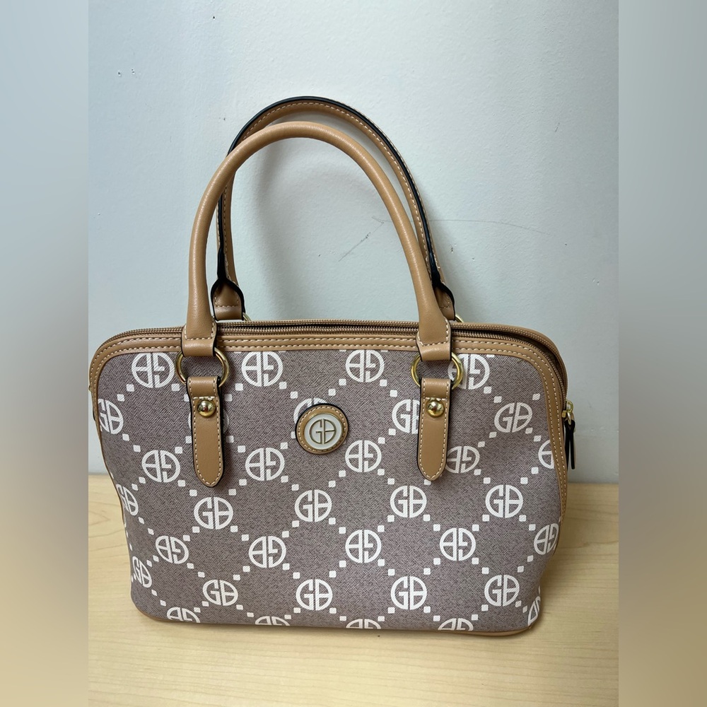 Giani Bernini Tan and Brown Satchel with Elegant Design - Picture 2 of 9